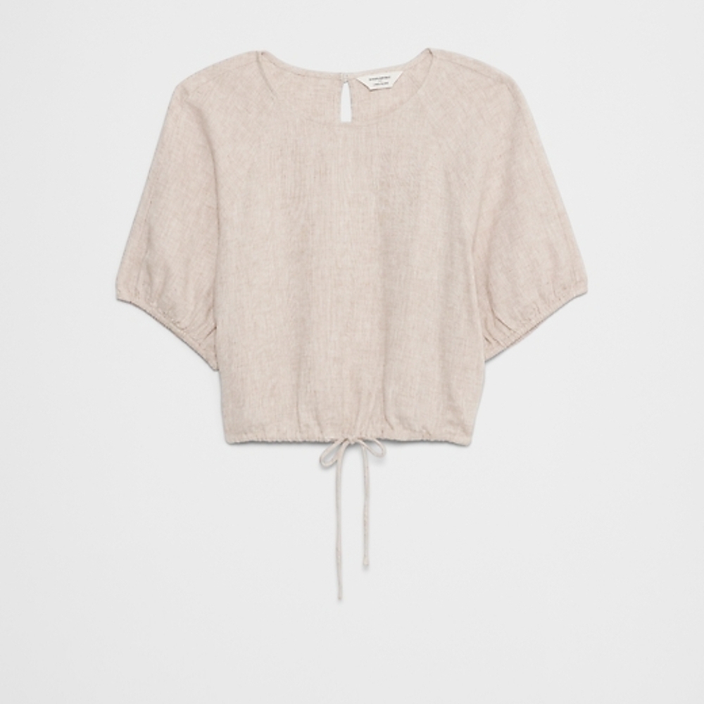 Banana Republic Light Beige Drawstring Blouse